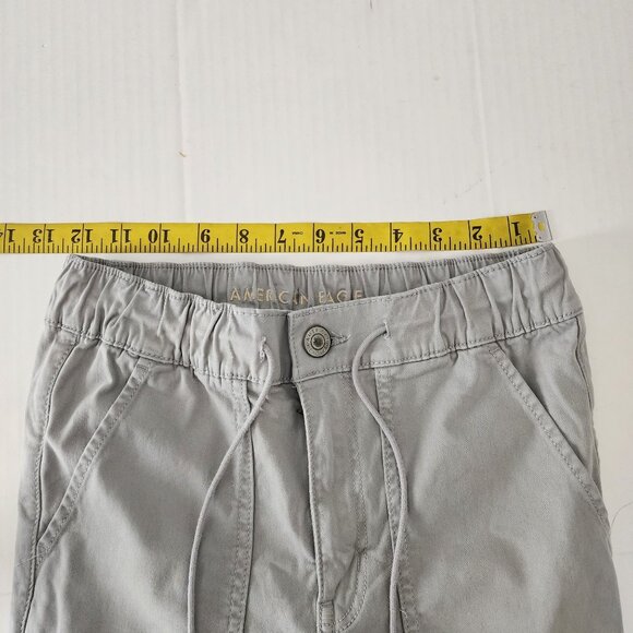 American Eagle Sz 6 Long Women Gray Jogger Pants  Elastic Waist Cotton Blend - Picture 8 of 12